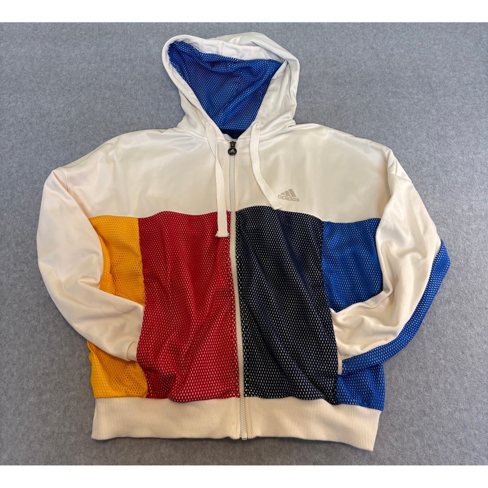 Adidas Pharrell Williams Colorblock Mesh Full Zip Hoodie Jacket Mens Medium